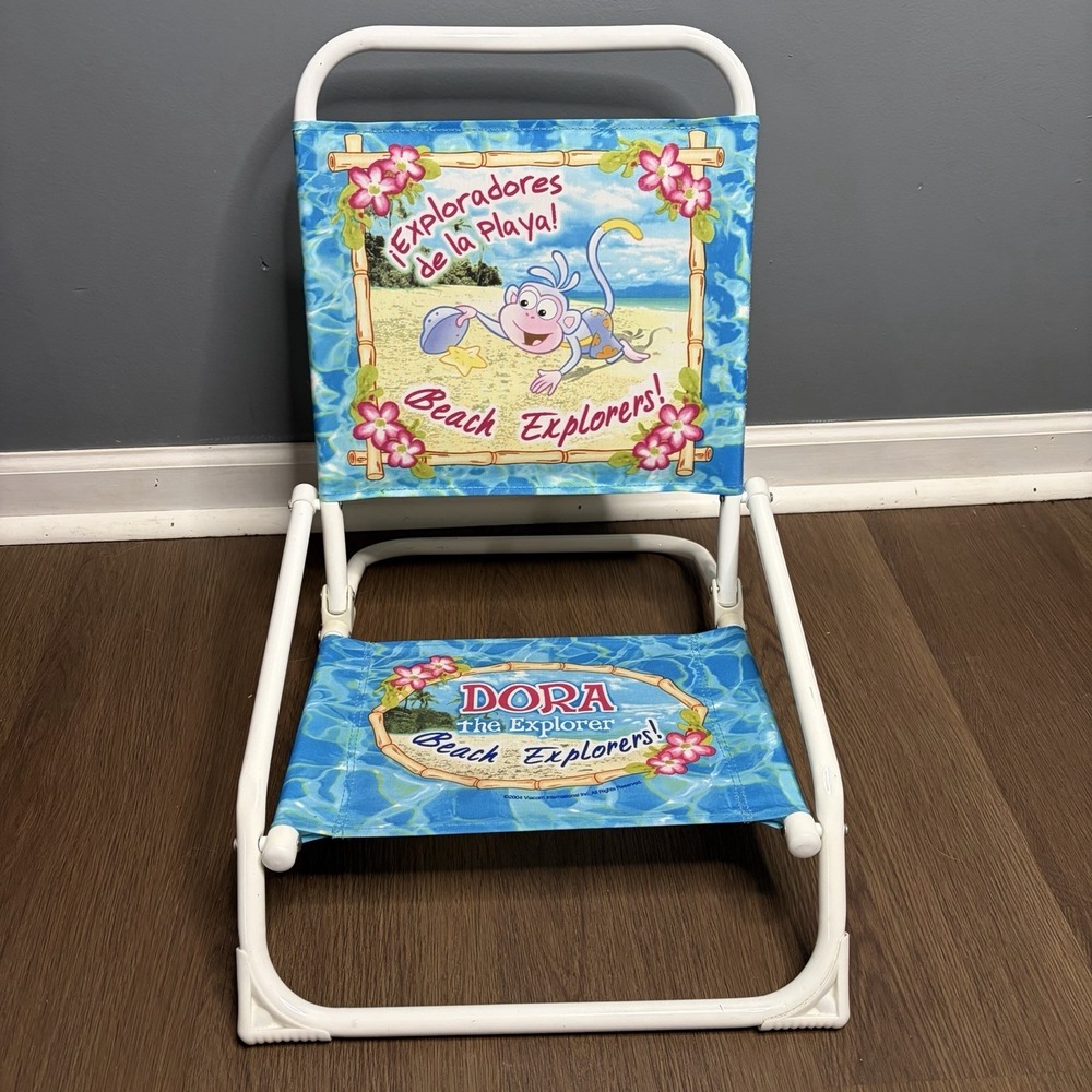 Vintage Dora The Explorer Kids Beach Chair 2004 Y2k Summer Outdoors Vacation